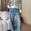 Stripe Pattern Button Down Knit Cardigan